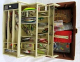 Large Vintage Plano Tackle Box Full of Fishing Lures and Tackle