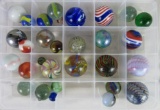 Grouping of Contemporary Marbles/ Larger Sized some Art Glass