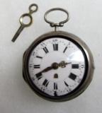Rare 1700's Charles Cabrier Key Wind Pocket Watch Fusee w/ Rare Date Wheel