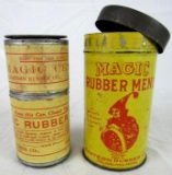 Rare Magic Rubber Mend Tire Tube Repair Metal Can w/ Witch Graphics