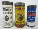 Lot (3) Vintage Gas & Oil Advertising Tire / Tube Patch Kits