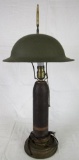 WWI Era Trench Art Lamp w/Doughboy Lamp Shade
