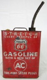 Rare Vintage Phillips 66 & AC Fire Ring Spark Plugs 2-Gallon Metal Gas Can