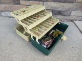 Estate Found Tackle Box Filled w/ Mostly Wooden Fishing Lures