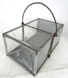 Unusual Antique Glass & Metal Minnow Trap