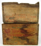 Lot (2) Antique Wooden Ammo Shipping Crates. Remington & Peters