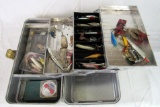 Large Vintage UMCO 204A Aluminum Tackle Box Full of Fishing Lures and Tackle