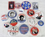 Ted Kennedy/Bush/Clinton & More Group of (17) Vintage Political Pinback Buttons