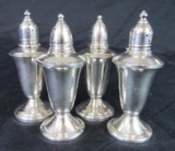 2 Sets Antique Weighted Sterling Silver Salt & Pepper Shakers