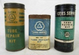 Lot (3) Vintage Gas & Oil Advertising Tire / Tube Patch Kits. Cities Service