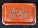 Antique Telling's Ice Cream Metal Advertising Serving Tray