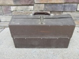 Antique Kennedy Steel Tackle Box Filled w/ Contents / Fishing Lures