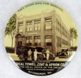 Antique Ideal Towel Coat & Apron Co. Advertising Pocket Mirror