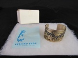 Outstanding Signed Native American Sterling Silver Cuff Bracelet