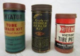 Lot (3) Vintage Gas & Oil Advertising Tire / Tube Patch Kits