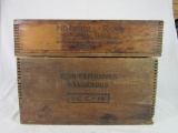 Lot (2) Antique Wooden Shipping Crates. Explosives & Ingersoll Rand
