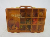 Vintage Plano Magnum Tackle Box Filled w/ Fly Fishing Flies & Lures