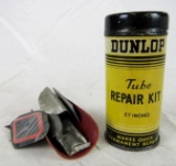 Early 1930's Dunlop Tube Repair Kit Metal Can w/ Contents
