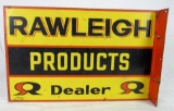 Antique Rawleigh Products Metal Double Sided Flange Sign