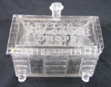 Antique Lutted's S.P. Cough Drops Glass Store Display Lidded Jar