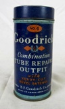Antique Goodrich Metal Tire Tube Repair Metal Can. Gas & Oil