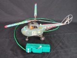 Antique Alps (Japan) Tin Battery Op G-Amhk Large Helicopter