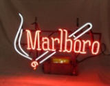 Vintage Marlboro Cigarettes Neon Lighted Advertising Sign