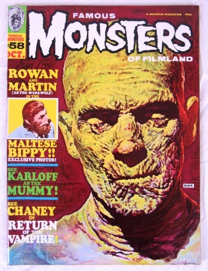 Famous Monsters of Filmland #58 (1969) Warren Silver Age Horror Gogus Cover