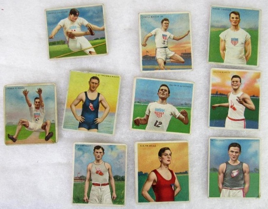 Lot (10) 1910 T218 Champion Athlete & Prize Fighter Mecca & Hassan Tobacco Cards