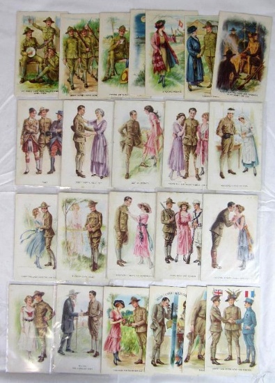 Lot (20+) 1917 WWI Military Postcards