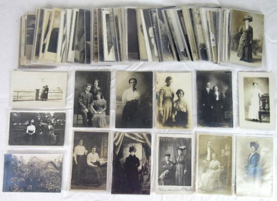 Lot (90) Antique RPPC Real Photo Postcards- Men & Women/ Fashions/ Clothing