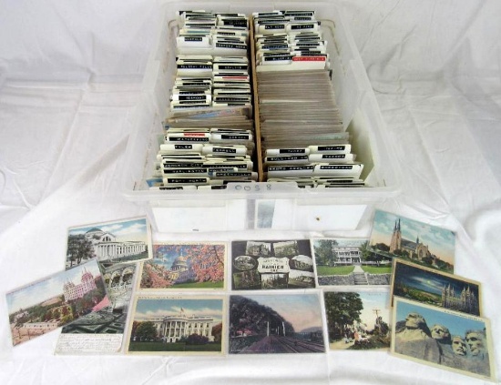 Massive Lot (2000+) Antique & Vintage Postcards Sorted by State/ City