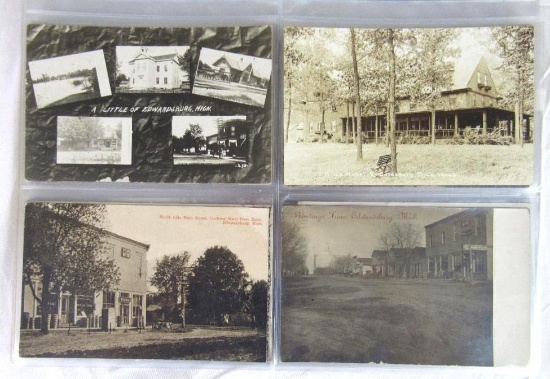 Lot (33) Antique RPPC Real Photo Postcards (Edwardsburg, MI)