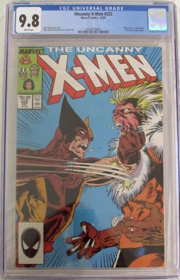 Uncanny X-Men #222 (1987) Classic Wolverine vs. Sabretooth CGC 9.8