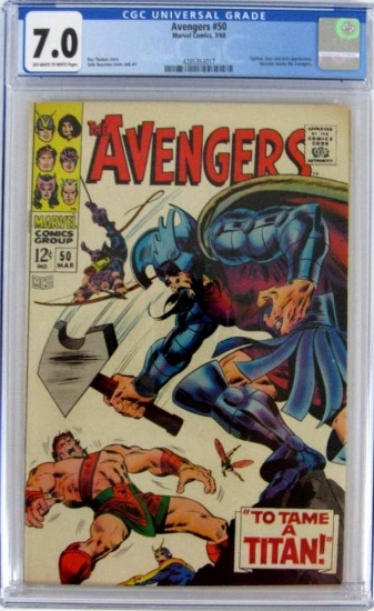 Avengers #50 (1968) Silver Age "To Tame A Titan" CGC 7.0