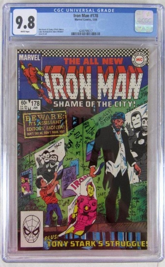 Iron Man #178 (1984) "Tony Stark's Struggles" CGC 9.8