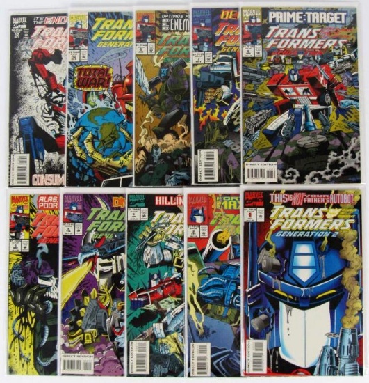 Transformers Generation 2 (1993) Marvel Comics Lot #1-12 (10 Diff)