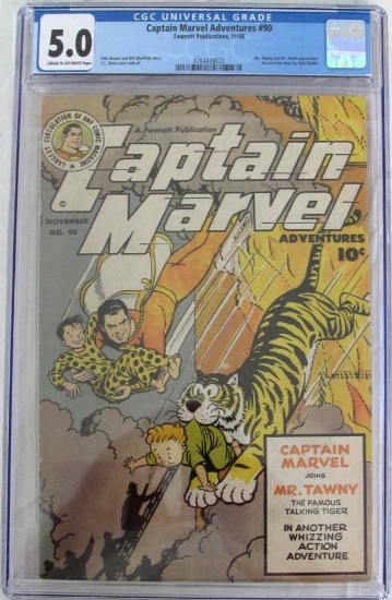 Captain Marvel Adventures #90 (1948) Golden Age Fawcett Pub. CGC 5.0