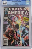Captain America Annual #8 (1986) Classic Zeck Wolverine/ Newsstand CGC 9.2