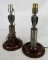 Pair WWII 1943 Dated Mortar Round Trench Art Lamps