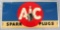 Beautiful 1941 AC Spark Plug Embossed Metal Advertising Sign