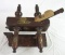 Antique Tho. Bradburn Panel Plow Wood Plane w/ Wooden Threads & Brass Trim