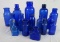 Estate Lot of Antique Cobalt Blue Glass Bottles (Many Embossed)