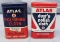 2 Vintage Atlas Automobile Polish Cloth Metal Cans