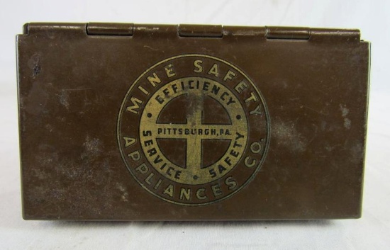 Rare Antique Mine Safety Appliance Co. Miner's First Aid Kit Metal Box