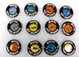 Lot (12) 1967-69 Hot Wheels Redline Metal Button / Badges w/ Custom Camaro