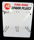 Vintage AC Fire Ring Spark Plugs Metal Advertising Wall Mount Store Display Rack