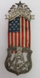 Early Jr. O.U.A.M. (Junior Order of United American Mechanics) Ribbon Badge