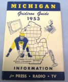 Rare Original 1953 U of M Michigan Wolverines Football Media Guide