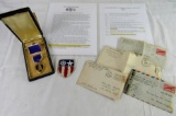 WWII Mars Task Force Named KIA Purple Heart Medal/Rare!
